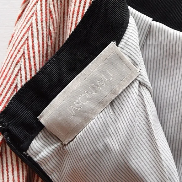 Jason Wu women’s skirt size 4 striped a-line midi skirt with pockets - Picture 5 of 10